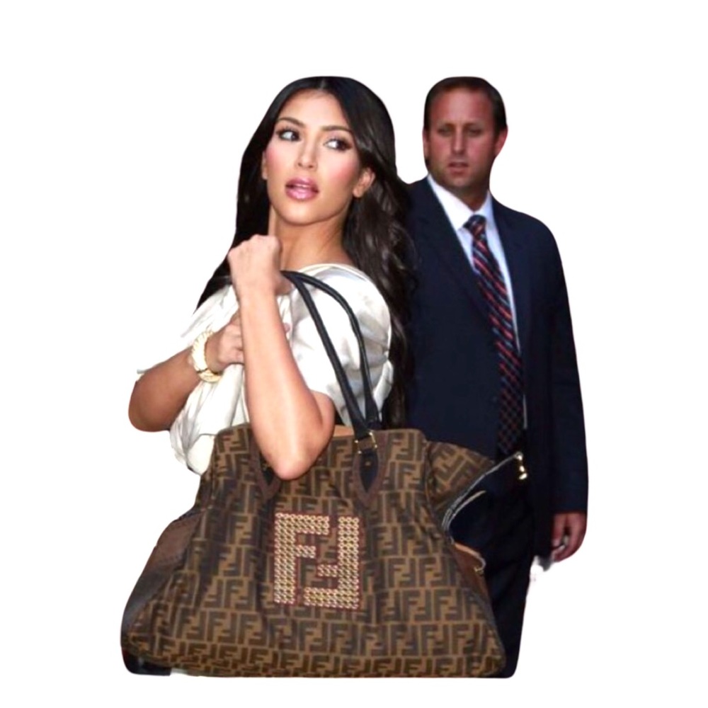 Fendi XL Canvas Zucca Print Mia Shoulder Bag Tobacco - Picture 9 of 13